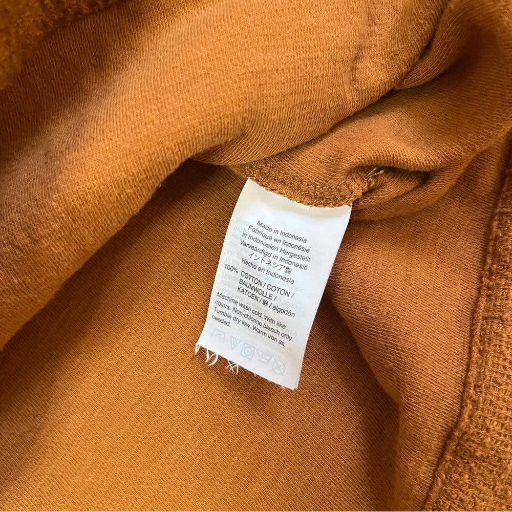Madewell 100% Cotton Terracotta V-Neck Faux Wrap Sweater Cottagecore - Picture 4 of 9